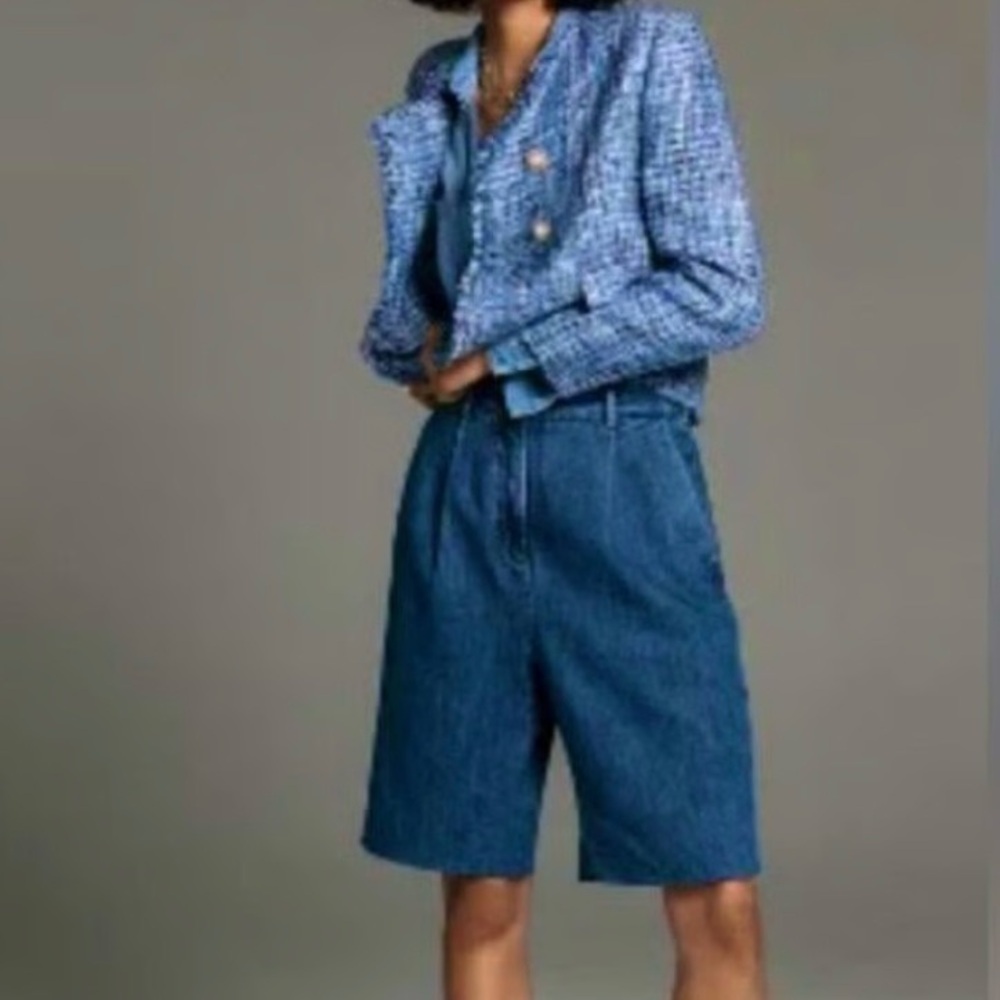 Anthropologie Pilcro Pleated Denim Shorts in size 27